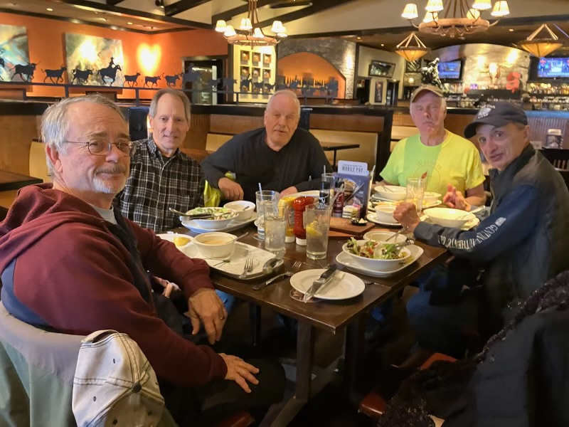 Men's Group having lunch at Longhorn Steakhouse